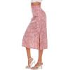 imageLYANER Womens Leopard Print Side Split High Waist Zipper Midi SkirtFloral Pink