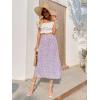 imageLYANER Womens Leopard Print Side Split High Waist Zipper Midi SkirtFloral Purple