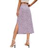 imageLYANER Womens Leopard Print Side Split High Waist Zipper Midi SkirtFloral Purple