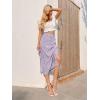 imageLYANER Womens Leopard Print Side Split High Waist Zipper Midi SkirtFloral Purple