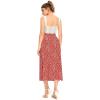 imageLYANER Womens Leopard Print Side Split High Waist Zipper Midi SkirtFloral Red