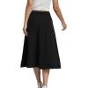 imageLYANER Womens Leopard Print Side Split High Waist Zipper Midi SkirtSolid Black