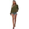 imageLYANER Womens Ruffle V Neck Solid Long Sleeve Chiffon Blouse Shirt TopArmy Green