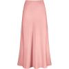 imageLYANER Womens Satin Silk High Waist Pleated Flared Bodycon Maxi SkirtPink