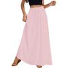 imageLYANER Womens Shirred Smocked Frill Drawstring Pleated High Waist Solid Maxi SkirtDusty Pink