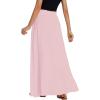 imageLYANER Womens Shirred Smocked Frill Drawstring Pleated High Waist Solid Maxi SkirtDusty Pink