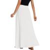 imageLYANER Womens Shirred Smocked Frill Drawstring Pleated High Waist Solid Maxi SkirtWhite