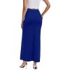 imageLYANER Womens High Waist Slit Split Solid Bodycon Long Maxi SkirtRoyal Blue