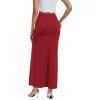 imageLYANER Womens High Waist Slit Split Solid Bodycon Long Maxi SkirtWine Red