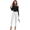 imageLYANER Womens Halter Off Shoulder Spaghetti Strap Cutout Long Sleeve Blouse Shirt TopBlack