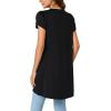 imageLYANER Womens V Neck High Low Hem Short Sleeve Flowy Blouse Tunic TShirt TopBlack