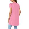imageLYANER Womens V Neck High Low Hem Short Sleeve Flowy Blouse Tunic TShirt TopPink