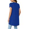 imageLYANER Womens V Neck High Low Hem Short Sleeve Flowy Blouse Tunic TShirt TopRoyal Blue
