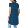 imageLYANER Womens V Neck High Low Hem Short Sleeve Flowy Blouse Tunic TShirt TopTeal