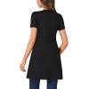 imageLYANER Womens V Neck Short Sleeve Side Split Asymmetrical Hem Longline Tunic Blouse TopBlack