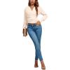 imageLYANER Womens Wrap V Neck Long Sleeve Tie Back Ruched Crop Top Blouse ShirtBeige