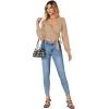 imageLYANER Womens Wrap V Neck Self Tie Knot Bishop Long Sleeve Ribbed Knit Crop Blouse TShirt TopKhaki