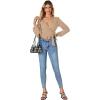 imageLYANER Womens Wrap V Neck Self Tie Knot Bishop Long Sleeve Ribbed Knit Crop Blouse TShirt TopKhaki