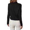 imageLYANER Womens Casual V Neck Cross Wrap Long Sleeve Solid Blouse Shirt TopBlack1