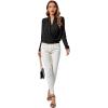 imageLYANER Womens Casual V Neck Cross Wrap Long Sleeve Solid Blouse Shirt TopBlack1