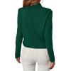 imageLYANER Womens Casual V Neck Cross Wrap Long Sleeve Solid Blouse Shirt TopGreen
