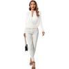 imageLYANER Womens Casual V Neck Cross Wrap Long Sleeve Solid Blouse Shirt TopWhite1