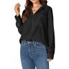 imageLYANER Womens Collar Buttons Down Long Sleeve Work Blouse Shirt Top with PocketBlack