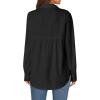 imageLYANER Womens Collar Buttons Down Long Sleeve Work Blouse Shirt Top with PocketBlack