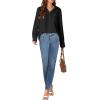 imageLYANER Womens Collar Buttons Down Long Sleeve Work Blouse Shirt Top with PocketBlack