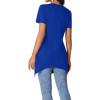 imageLYANER Womens Crewneck Short Sleeve Tunic Top Loose Flowy Irregular Hem BlouseBlue