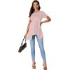 imageLYANER Womens Crewneck Short Sleeve Tunic Top Loose Flowy Irregular Hem BlouseDust Pink