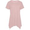 imageLYANER Womens Crewneck Short Sleeve Tunic Top Loose Flowy Irregular Hem BlouseDust Pink