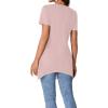imageLYANER Womens Crewneck Short Sleeve Tunic Top Loose Flowy Irregular Hem BlouseDust Pink