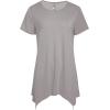 imageLYANER Womens Crewneck Short Sleeve Tunic Top Loose Flowy Irregular Hem BlouseGray