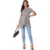 imageLYANER Womens Crewneck Short Sleeve Tunic Top Loose Flowy Irregular Hem BlouseGray