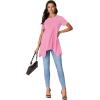 imageLYANER Womens Crewneck Short Sleeve Tunic Top Loose Flowy Irregular Hem BlousePink