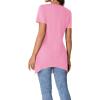 imageLYANER Womens Crewneck Short Sleeve Tunic Top Loose Flowy Irregular Hem BlousePink