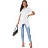 imageLYANER Womens Crewneck Short Sleeve Tunic Top Loose Flowy Irregular Hem BlouseWhite