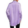 imageLYANER Womens Satin Silk Collar V Neck Button Down Long Sleeve Blouse Shirt TopLight Purple