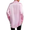 imageLYANER Womens Satin Silk Collar V Neck Button Down Long Sleeve Blouse Shirt TopPink