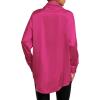imageLYANER Womens Satin Silk Collar V Neck Button Down Long Sleeve Blouse Shirt TopRose