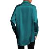 imageLYANER Womens Satin Silk Collar V Neck Button Down Long Sleeve Blouse Shirt TopTeal