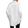 imageLYANER Womens Satin Silk Collar V Neck Button Down Long Sleeve Blouse Shirt TopWhite
