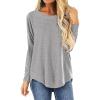 imageLYANER Womens Casual Crewneck Long Sleeve Blouse Tunic Top with PocketGray