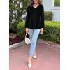 imageLYANER Long Sleeve Shirts for Women Fall Tops Dressy Casual Blouses Pleated V Neck Tunic Tops for LeggingsBlack