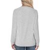 imageLYANER Womens Long Sleeve Shirts Dressy Casual Blouses T Shirts Crew Neck Pleated Tunic TopLight Gray