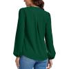 imageLYANER Womens VNeck Long Sleeve Solid Tee Shirt Blouse TopDark Green