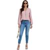imageLYANER Womens VNeck Long Sleeve Solid Tee Shirt Blouse TopPink
