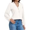 imageLYANER Womens VNeck Long Sleeve Solid Tee Shirt Blouse TopWhite