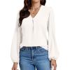 imageLYANER Womens VNeck Long Sleeve Solid Tee Shirt Blouse TopWhite